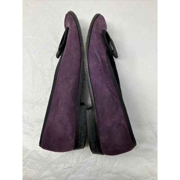 Kenneth Cole ITALY Purple Suede Leather Flats Slip On Loafers Bow EU 39.5 US 8.5 - Picture 5 of 13